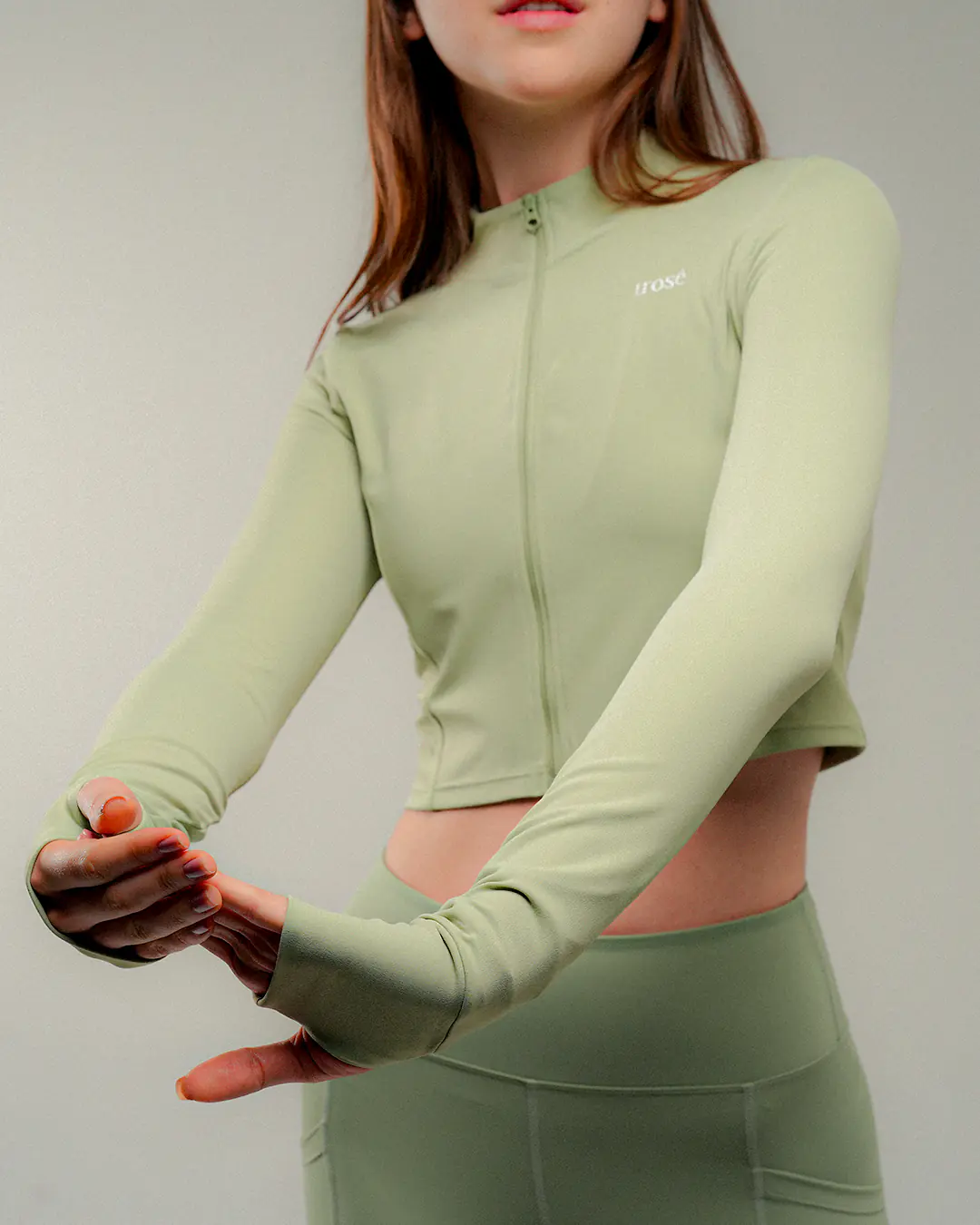 The Cropped Corsage thumbhole sleeves and a clean cropped cut